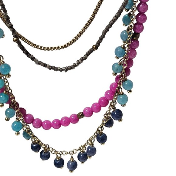 Nakamol Retro Beaded Multi Strand Necklace Layered Chain Fashion Jewelry Women - Picture 2 of 6